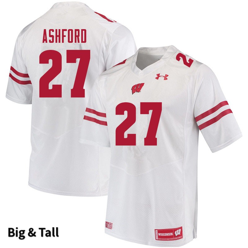 Wisconsin Badgers Men's #27 Al Ashford NCAA Under Armour Authentic White Big & Tall College Stitched Football Jersey GJ40T88TH